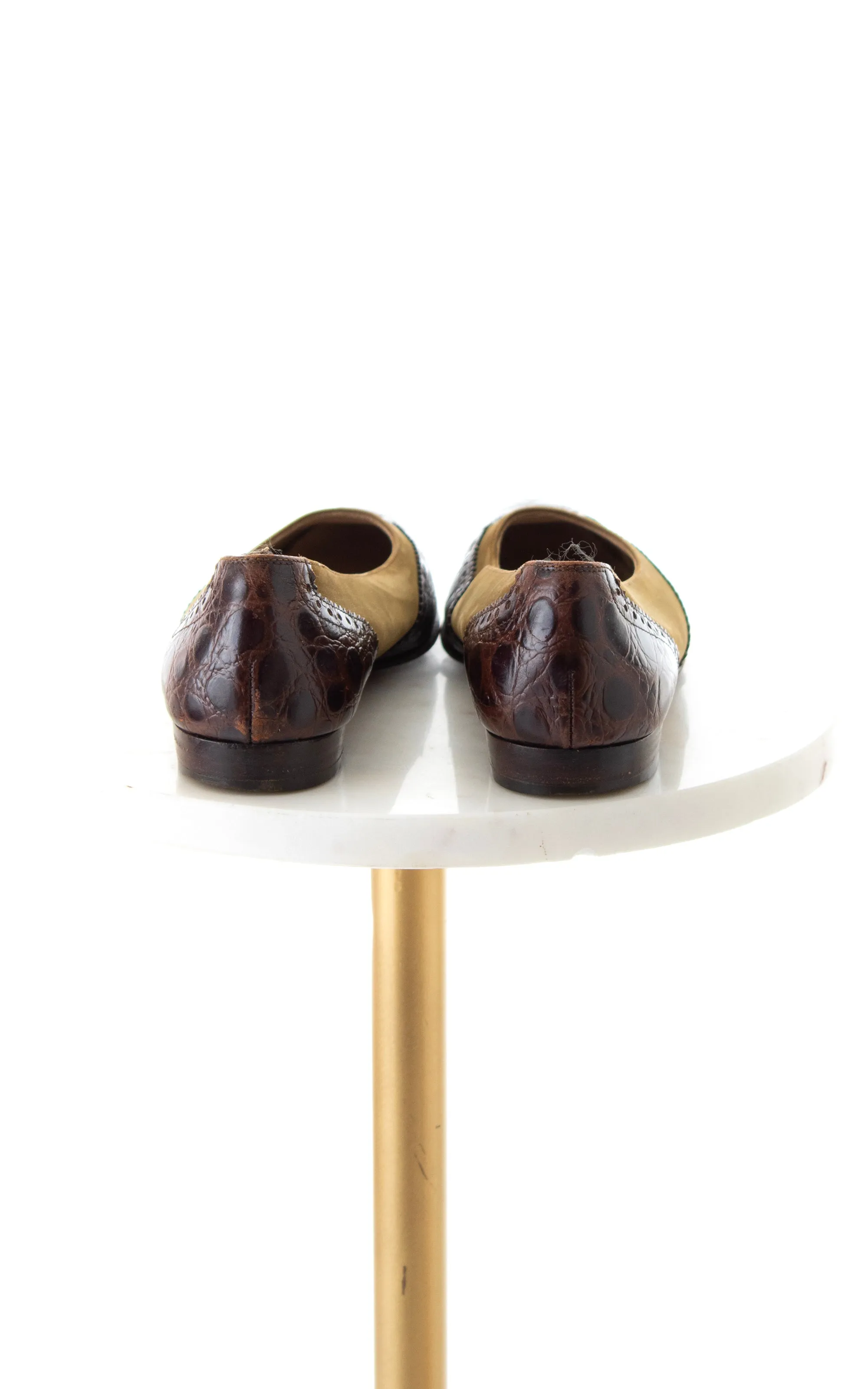 1960s FERRAGAMO Leather & Suede Oxford Flats | size US 7
