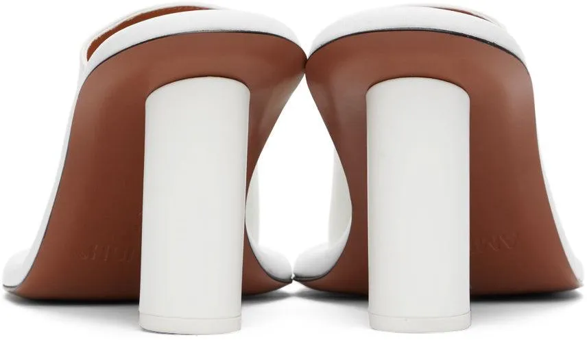 AMBUSH White Leather Cushion Mules