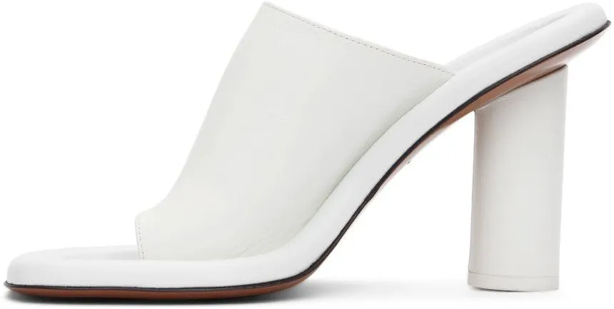AMBUSH White Leather Cushion Mules