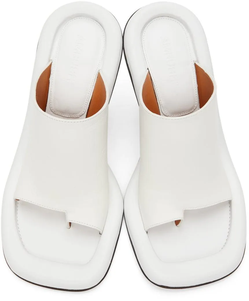 AMBUSH White Leather Cushion Mules