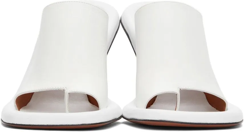 AMBUSH White Leather Cushion Mules