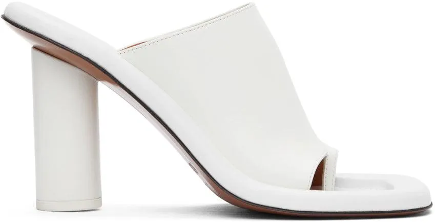 AMBUSH White Leather Cushion Mules