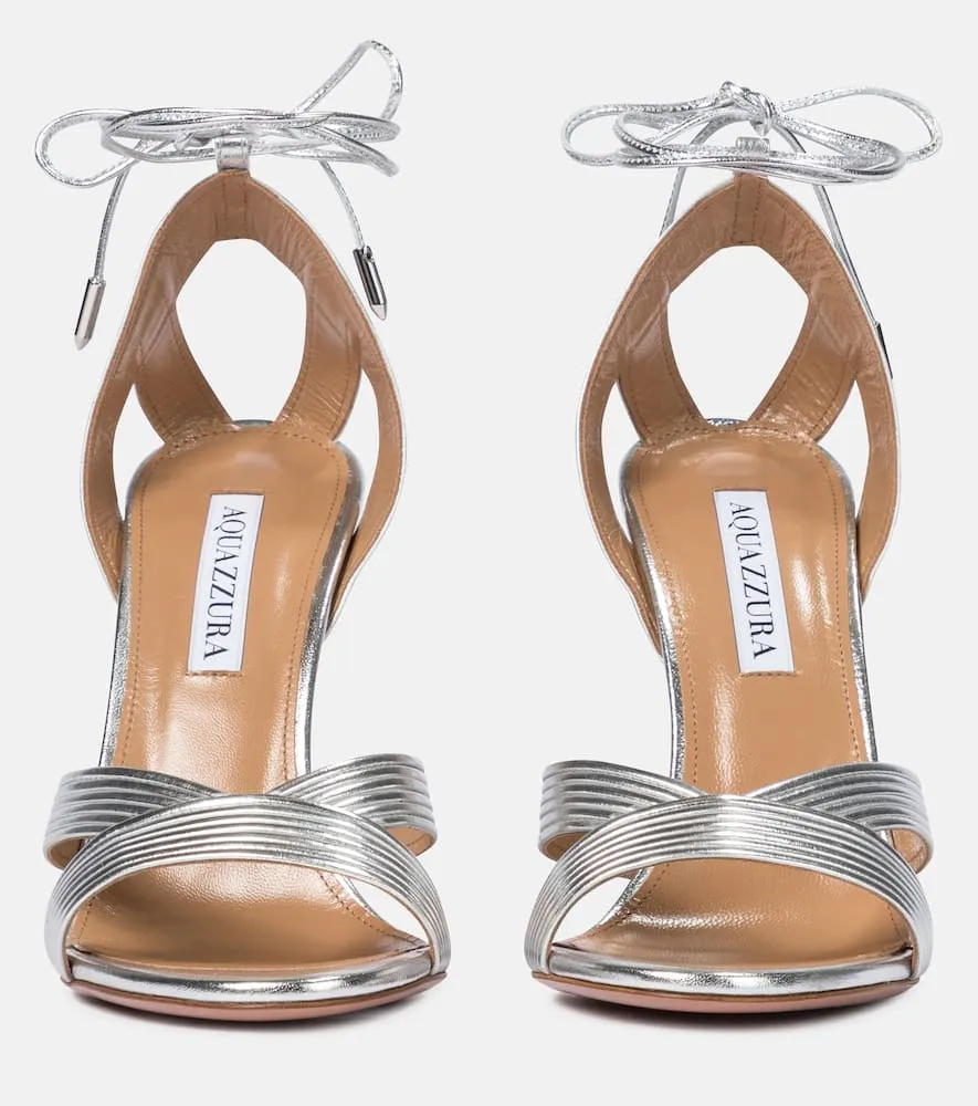 Aquazzura Ari 105 metallic leather sandals