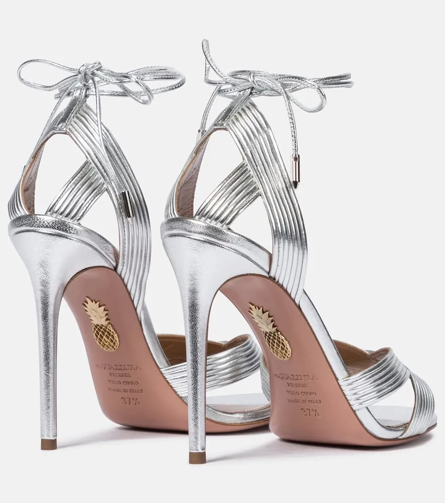 Aquazzura Ari 105 metallic leather sandals