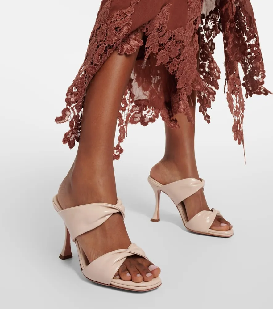 Aquazzura Twist 95 leather mules
