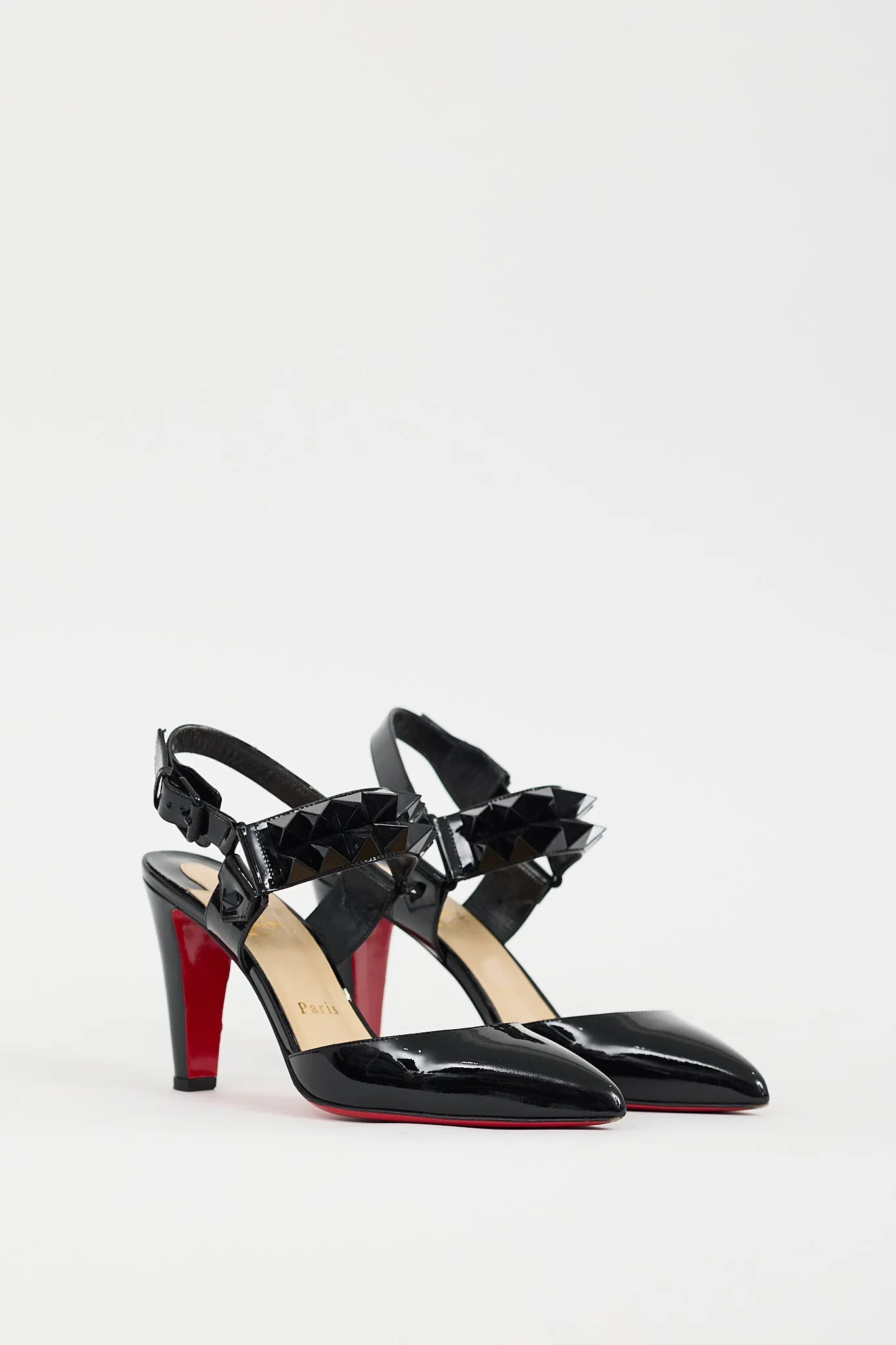 Black Patent Ziggoo 85 Studded Heel