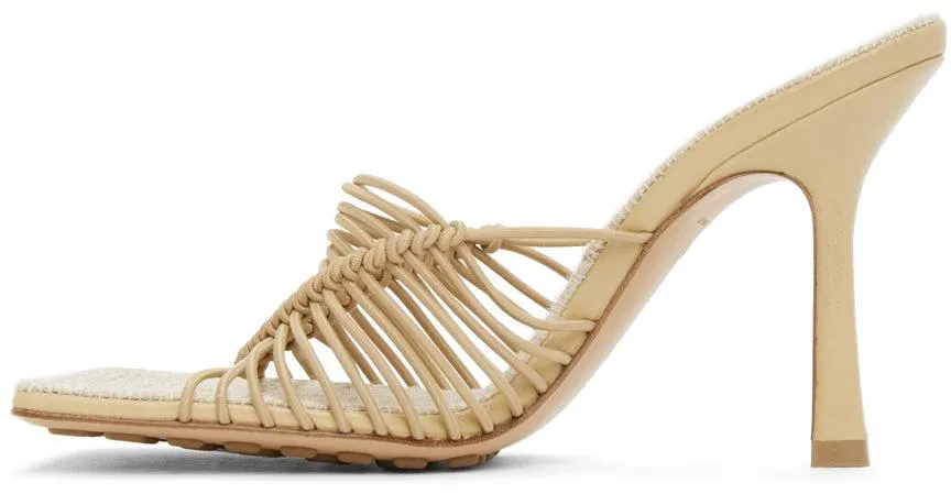 Bottega Veneta Beige Knotted Stretch Mules