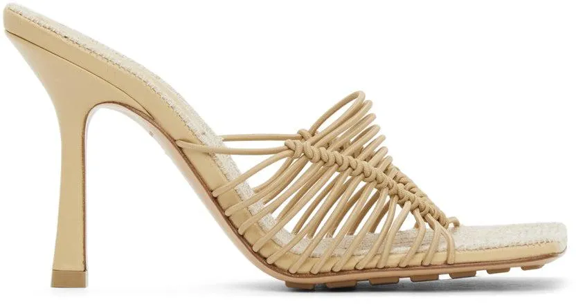 Bottega Veneta Beige Knotted Stretch Mules