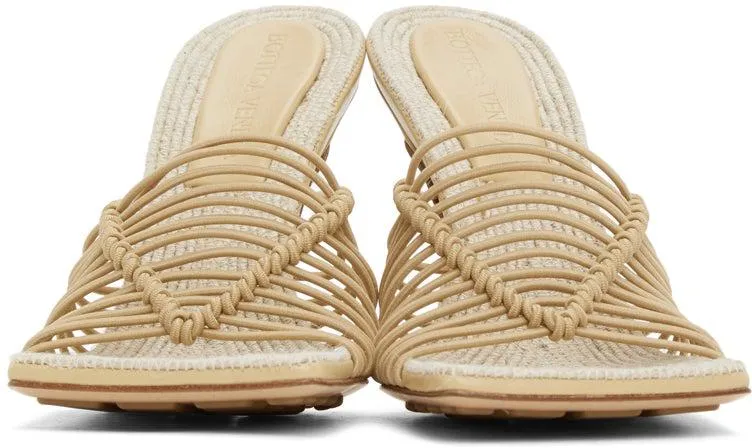 Bottega Veneta Beige Knotted Stretch Mules
