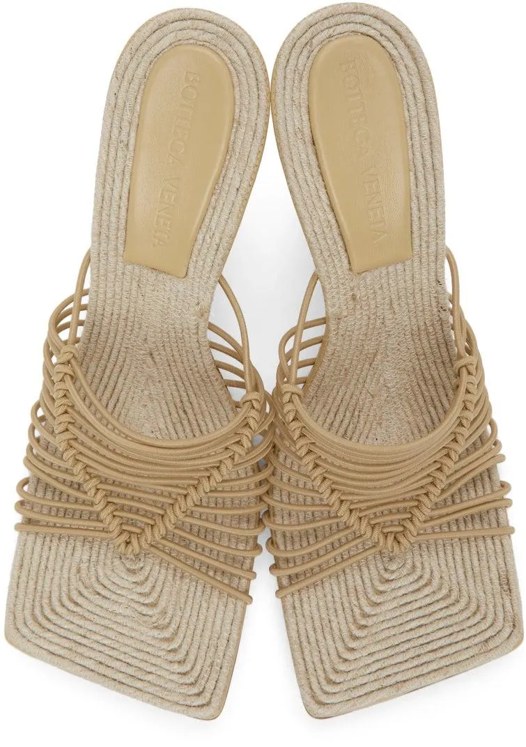 Bottega Veneta Beige Knotted Stretch Mules