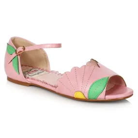 BP100-MOLLY Tri Toned Flat Shoe with Buckle Closure