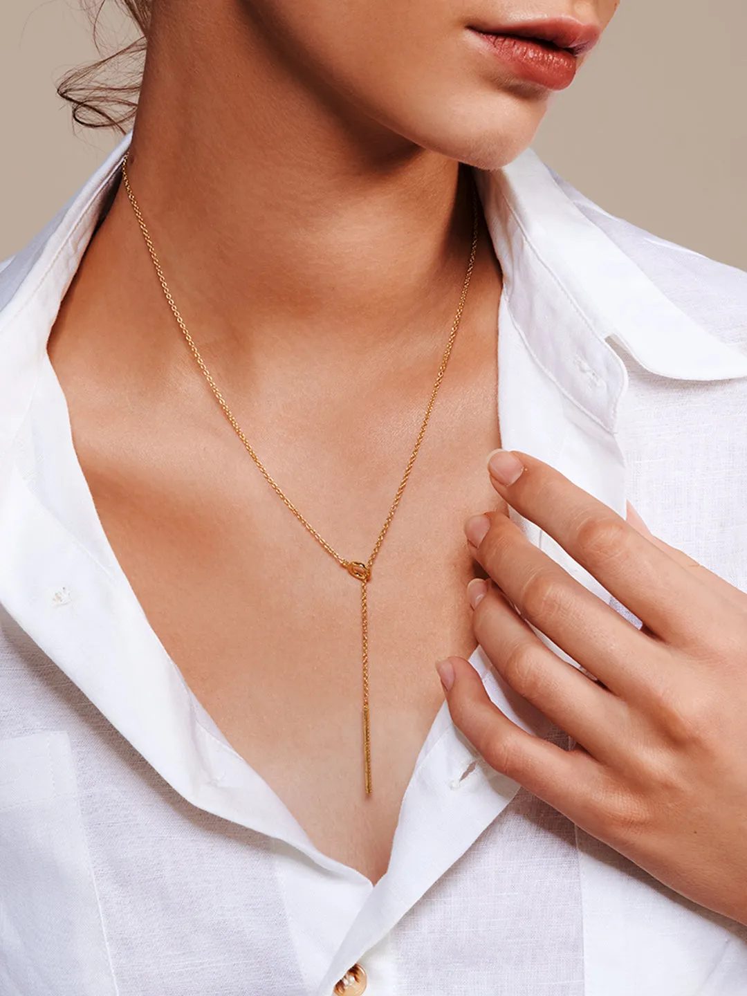 Chandelier Pave Lariat Necklace