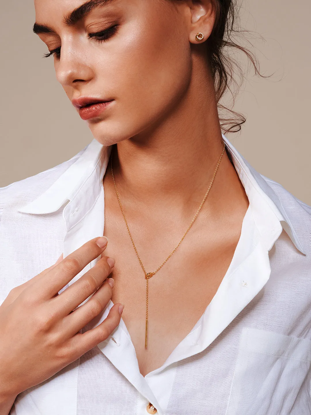 Chandelier Pave Lariat Necklace