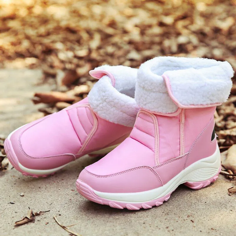 Cuzcare Women Fur Waterproof Orthopedic Snow Boots