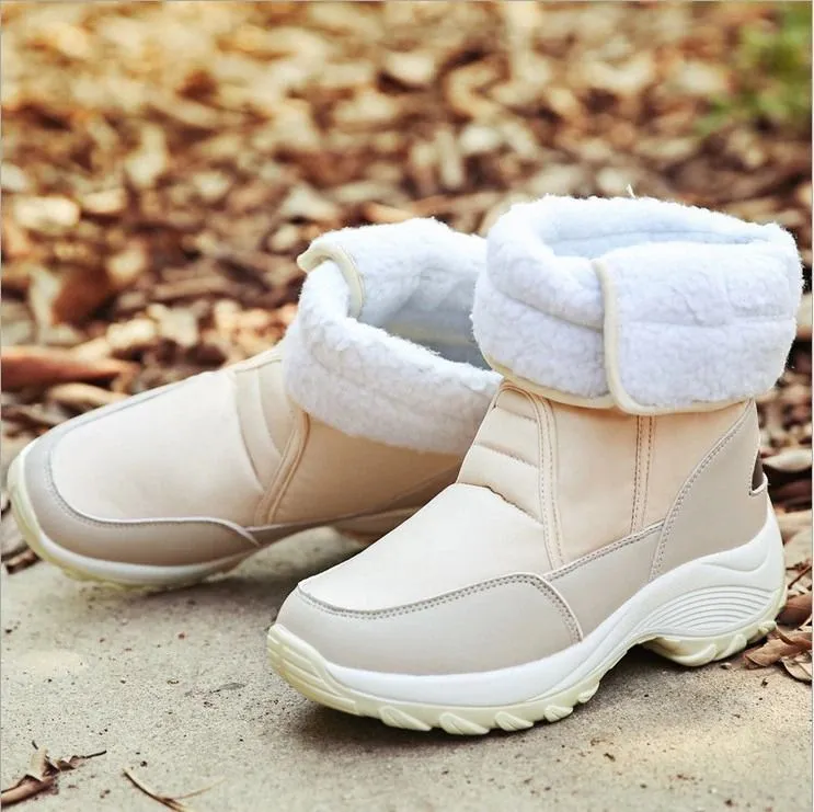 Cuzcare Women Fur Waterproof Orthopedic Snow Boots