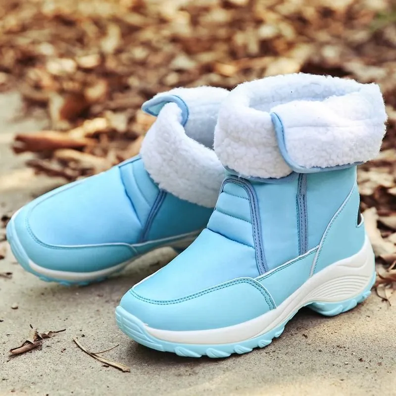 Cuzcare Women Fur Waterproof Orthopedic Snow Boots