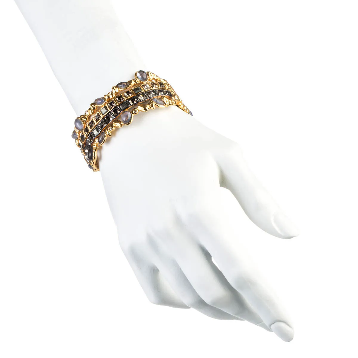 Dark Phoenix Large Stacked Rocky Hinged Bracelet
