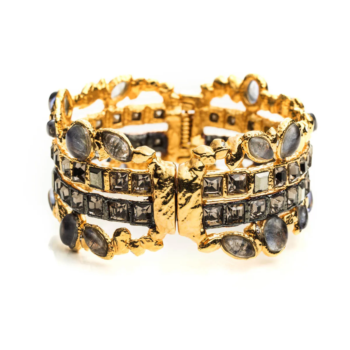 Dark Phoenix Large Stacked Rocky Hinged Bracelet