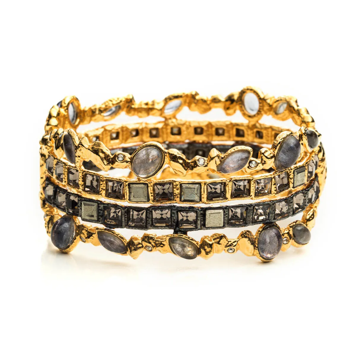 Dark Phoenix Large Stacked Rocky Hinged Bracelet