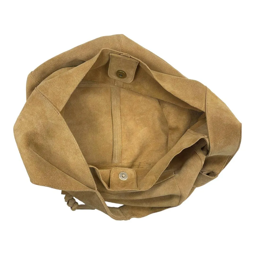 Free People Jessa Faded Tan Suede Carryall Handbag Purse Bag Crossbody New