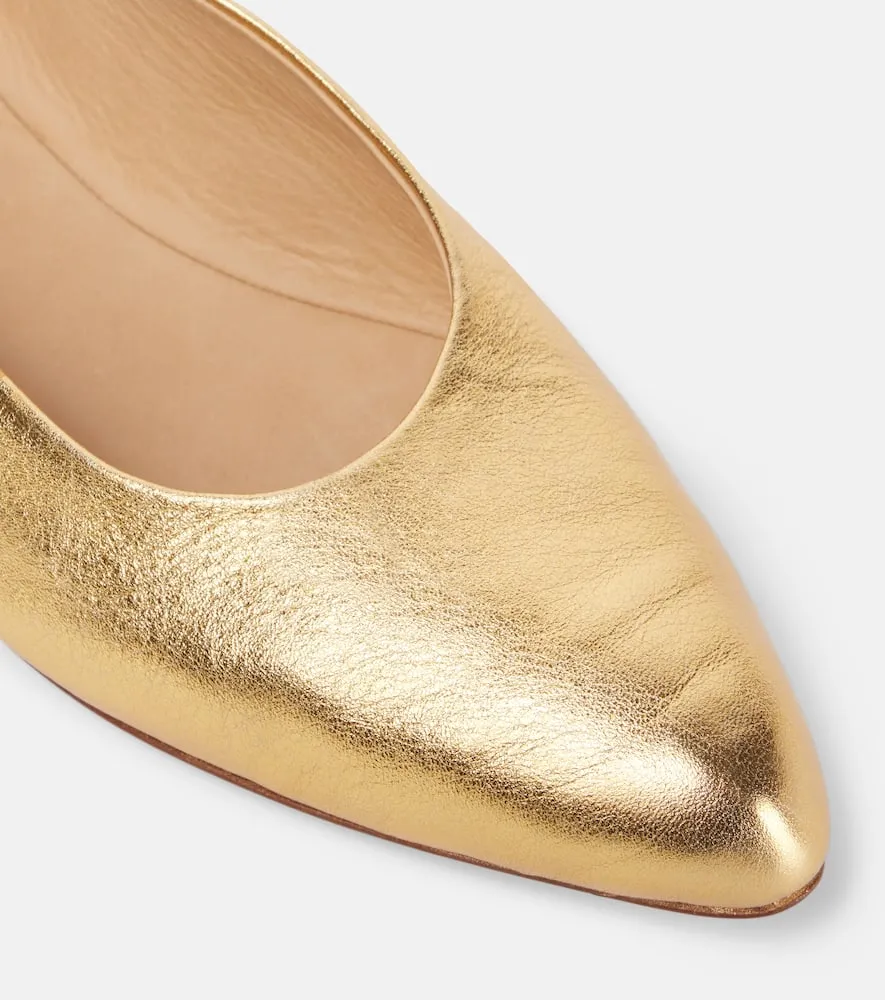 Gabriela Hearst Andre metallic leather ballet flats