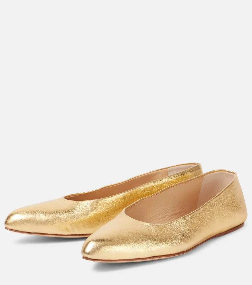 Gabriela Hearst Andre metallic leather ballet flats