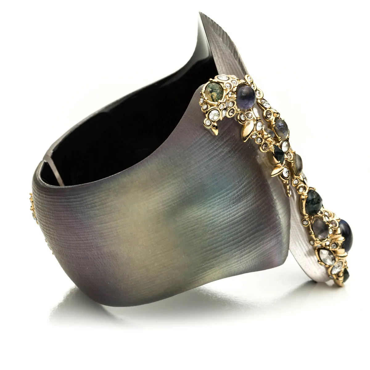 Imperial Crystal Lace Asymmetrical Hinged Bracelet