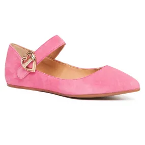 Love Moschino Pink Pointed Toe Mary Jane Flats