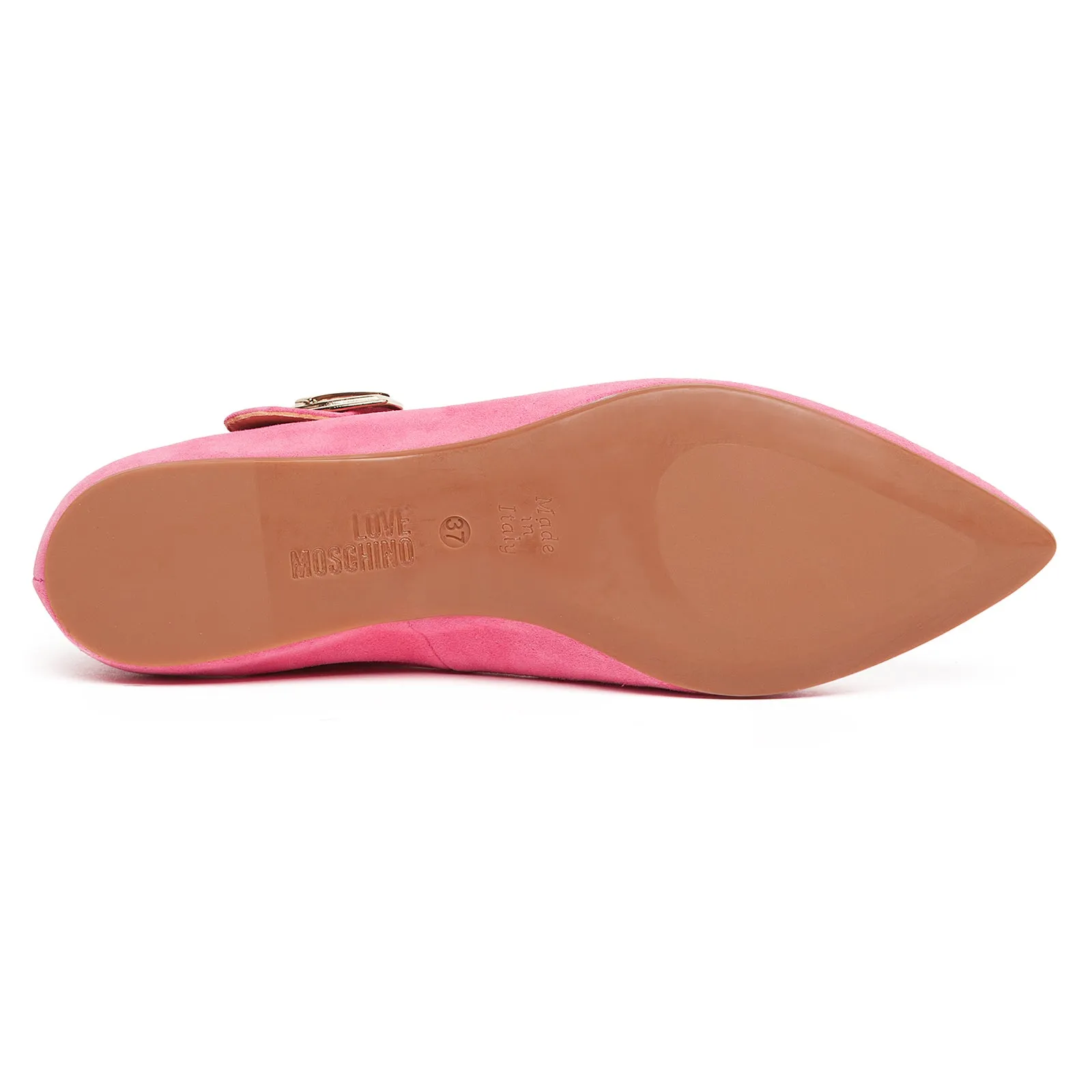 Love Moschino Pink Pointed Toe Mary Jane Flats