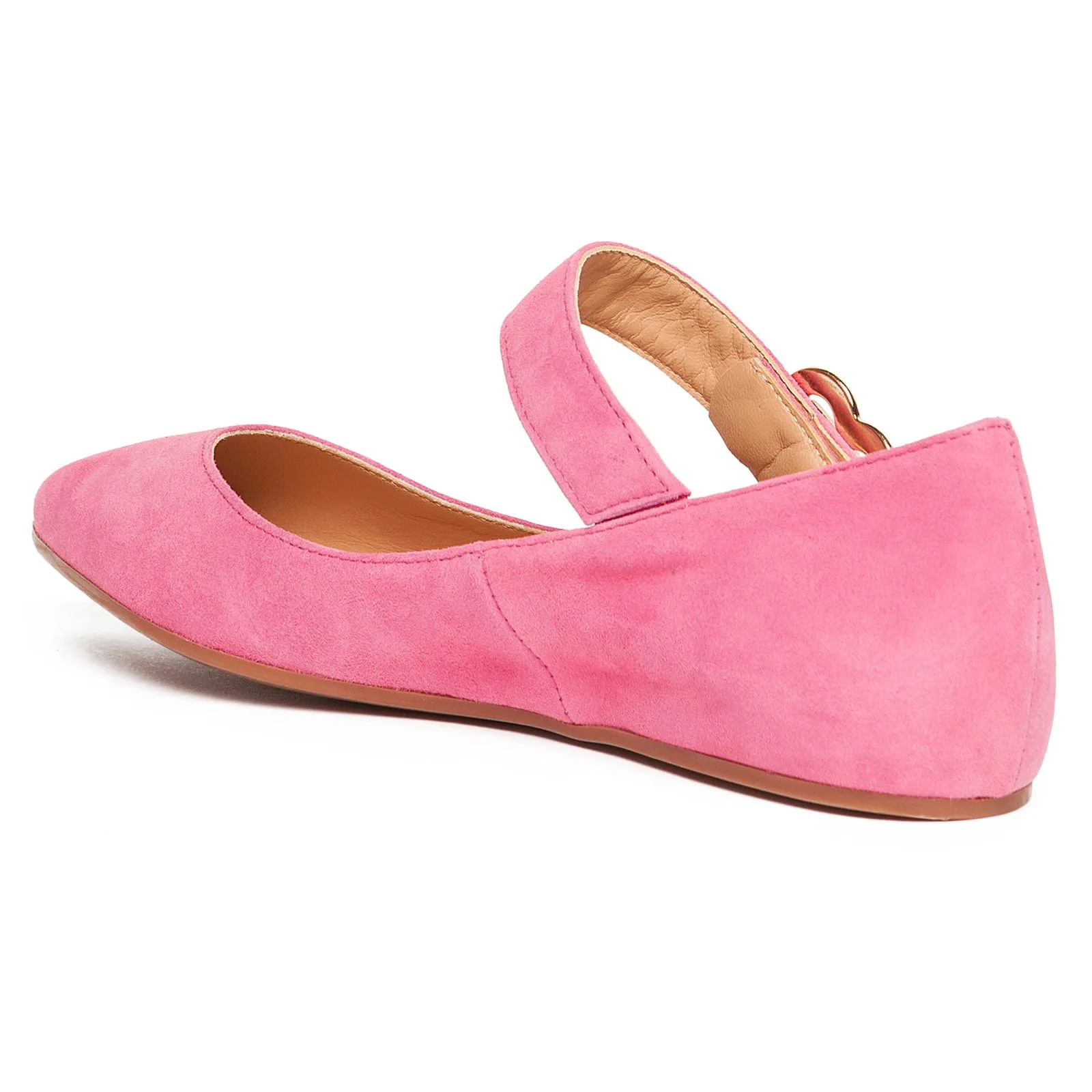 Love Moschino Pink Pointed Toe Mary Jane Flats