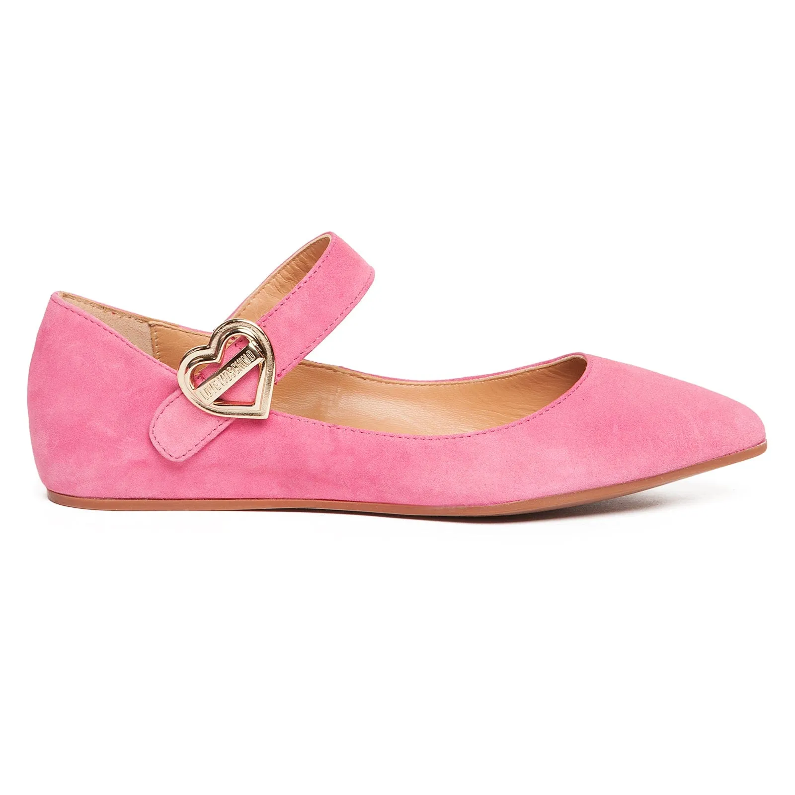 Love Moschino Pink Pointed Toe Mary Jane Flats