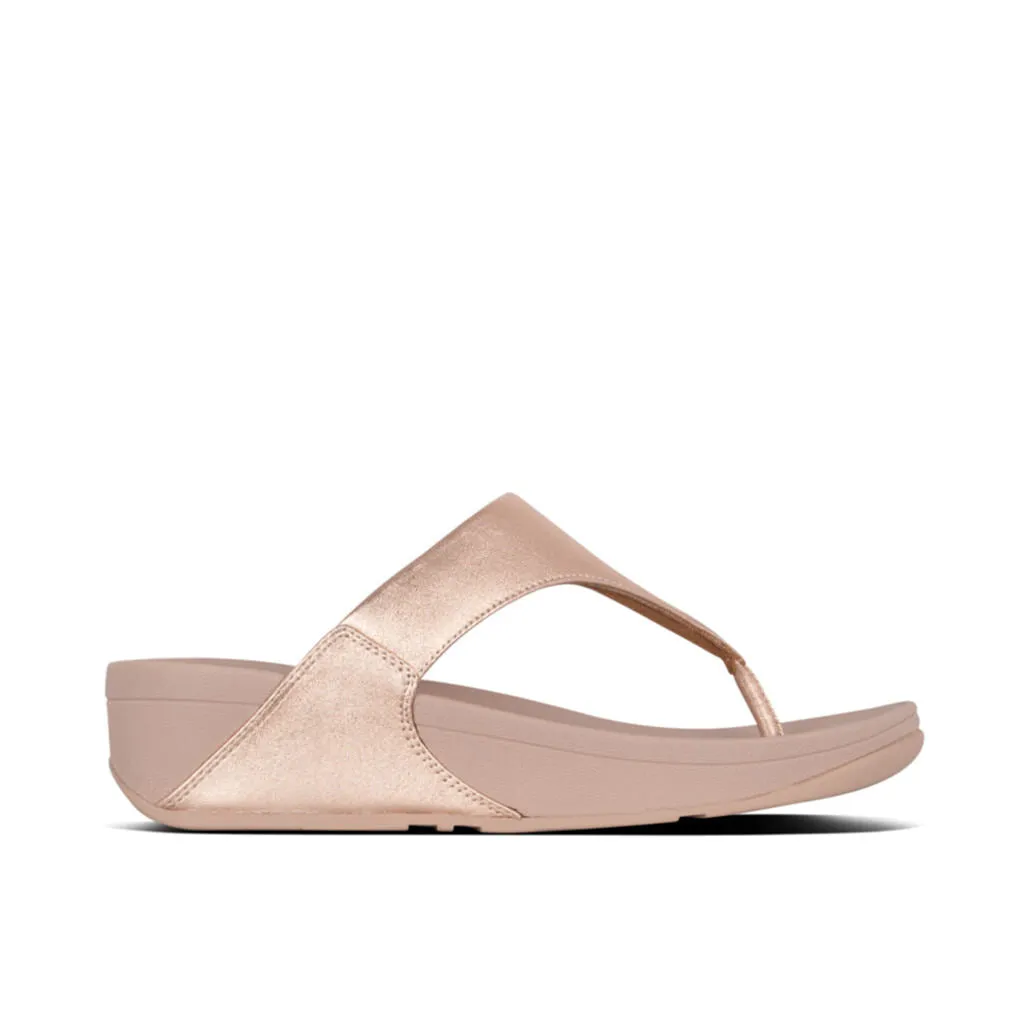 Lulu Leather Toe Post - Rose Gold