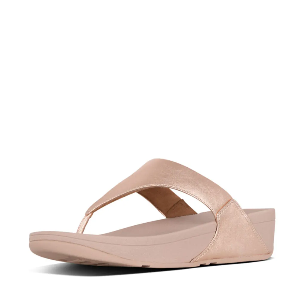 Lulu Leather Toe Post - Rose Gold