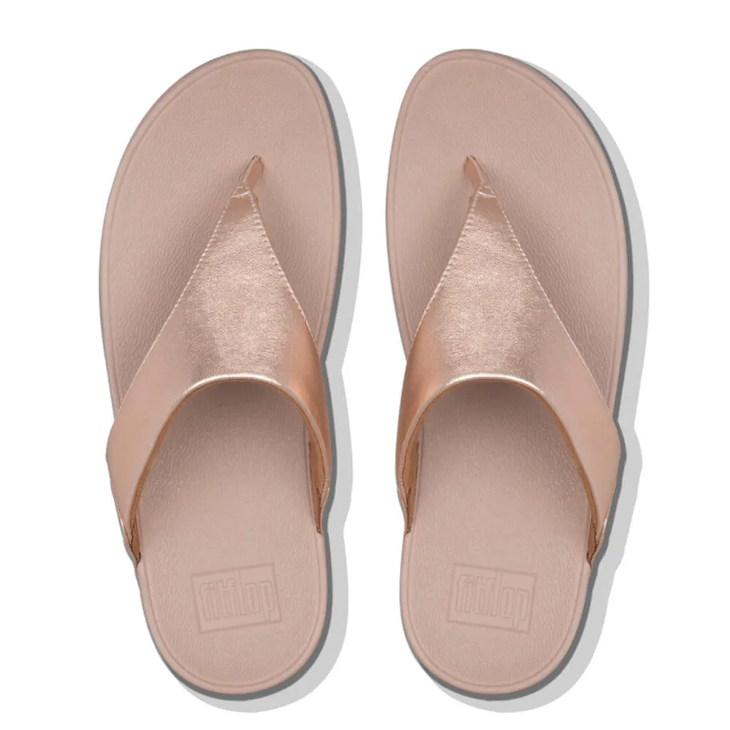 Lulu Leather Toe Post - Rose Gold