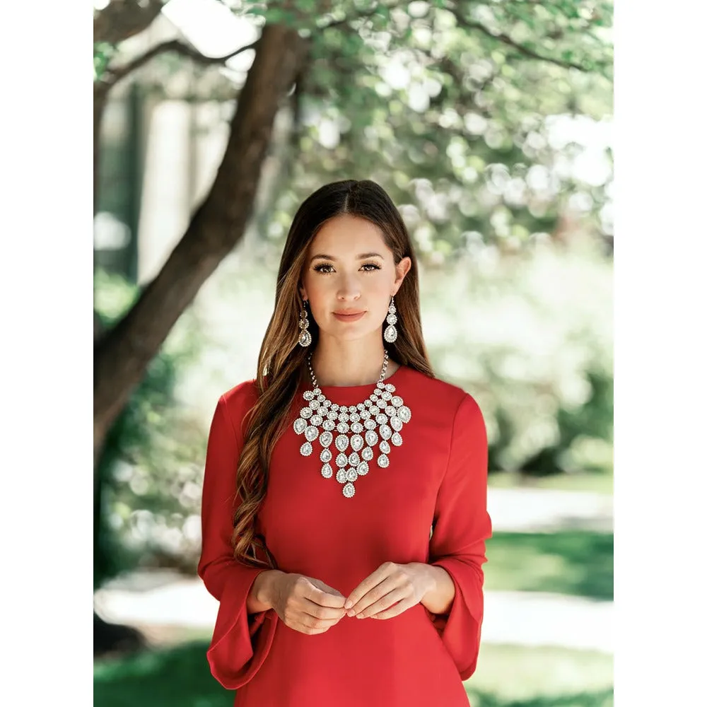 Mesmerized Rhinestone Collar Necklace - Silver