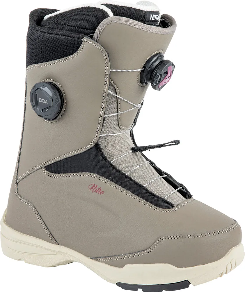 Nitro Scala BOA Womens Snowboard Boots in Mud 2024