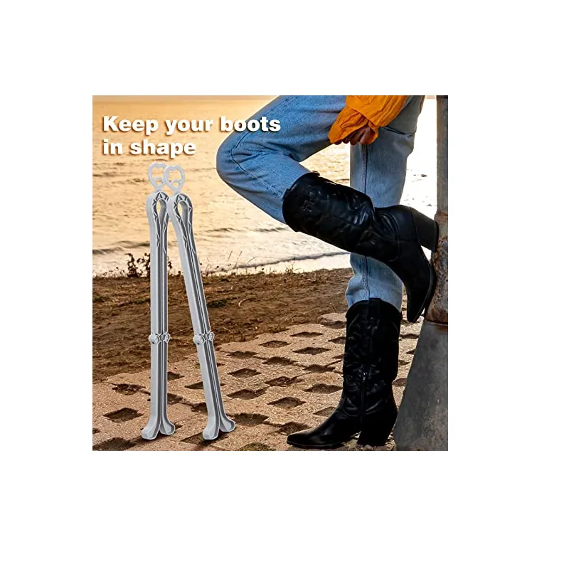 Nuenen 12 Pack Folding Boot Shaper Stands Tall Boots Shaper Boot Inserts Shape Holders for Women Boot Stand Up Inserts for Men Home Hanging- 13 x 4 Inch- Gray