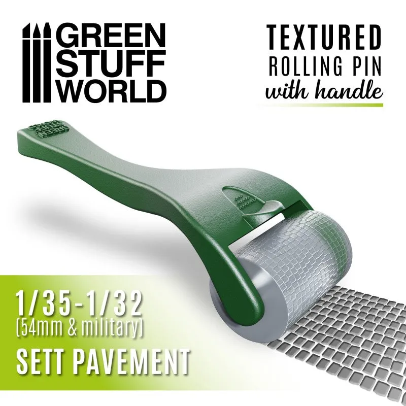 Sett Pavement Textured Rolling Pin With Handle