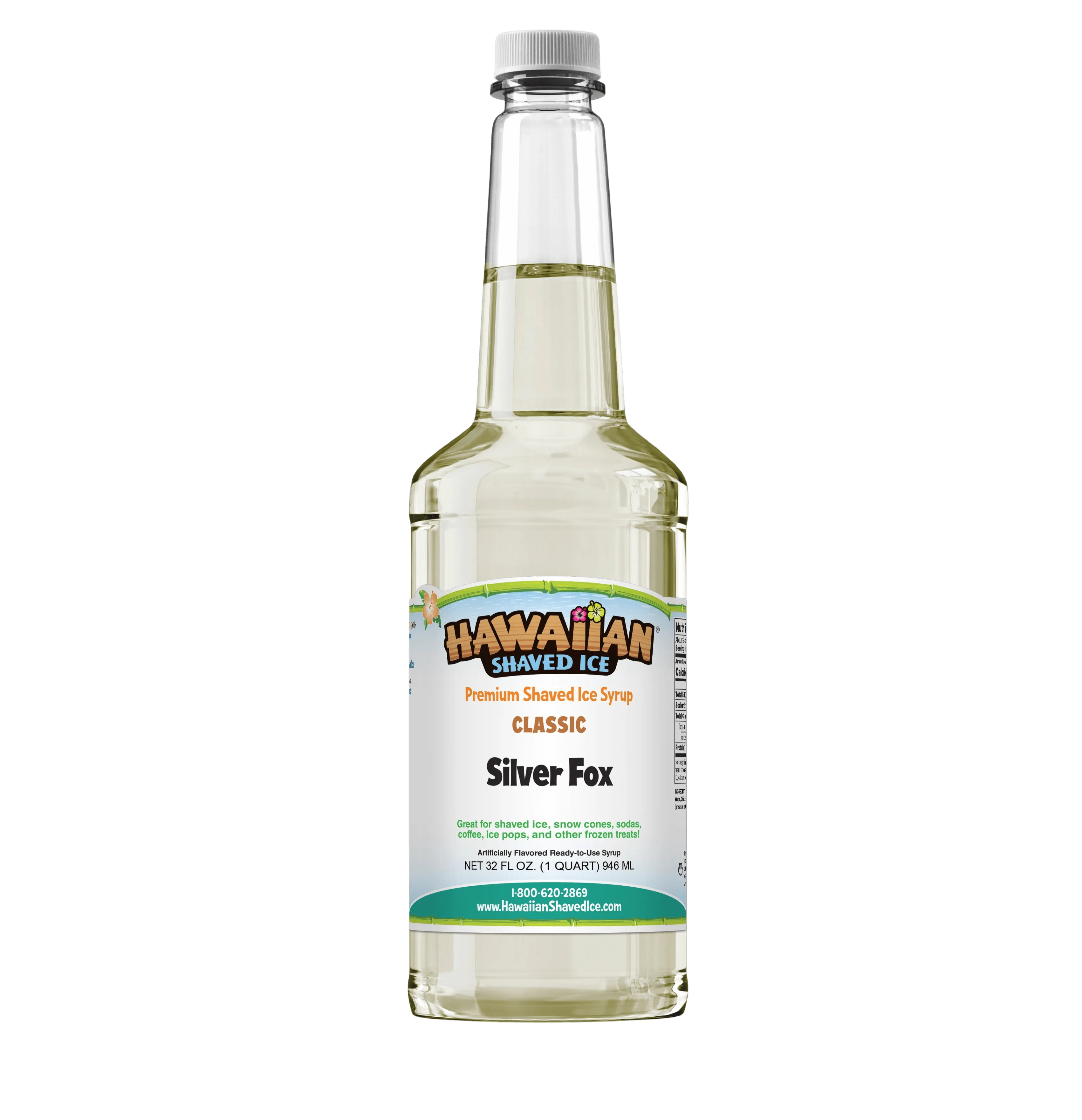 Silver Fox Shaved Ice & Snow Cone Flavored Syrup - Quart
